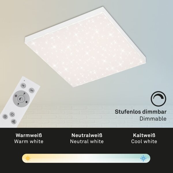 Briloner 7381-116 - LED Димируем плафон STARRY SKY LED/24W/230V + д.у