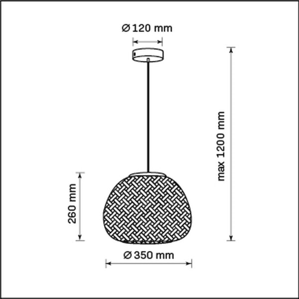 Пендел ZANZIBAR 1xE27/20W/230V Ø 35 см бамбук