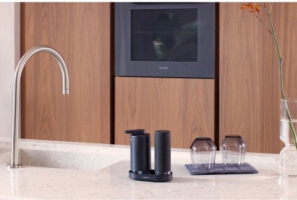 Комплект 2 бр дозатори Brabantia SinkStyle 1008504, Подходящи за препарати за ръце и съдове, 200 мл, Минерализирано покритие, Тъмносив