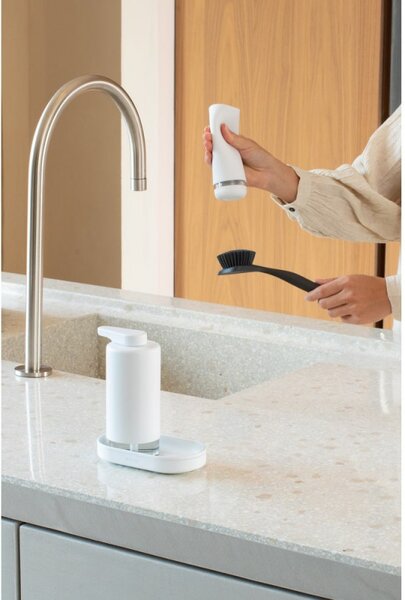 Комплект 2 бр дозатори Brabantia SinkStyle 1008505, Подходящи за препарати за ръце и съдове, 200 мл, Минерализирано покритие, Бял