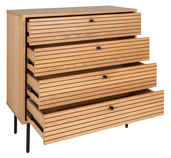Висок скрин от декор от дъб естествен 80x85 cm Kyoto – House Nordic