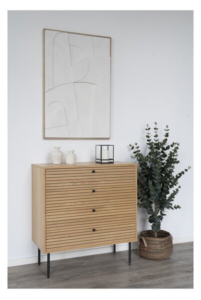 Висок скрин от декор от дъб естествен 80x85 cm Kyoto – House Nordic