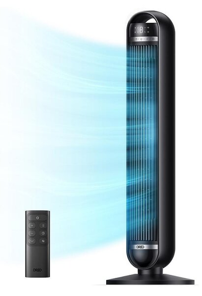 Вентилатор кула Dreo Nomad TF414, 35W, 92 см, 1961 м3/ч, 8 скорости, 4 режима, Осцилация, Черен