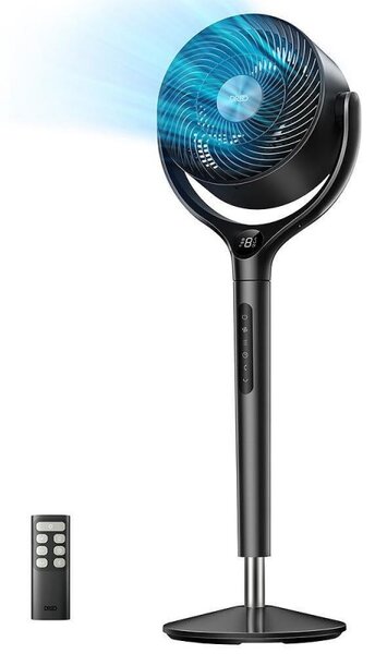 Вентилатор Dreo TurboPoly™ Fan 362, 36W, 3 режима, 9 скорости, 3D осцилация 120°, HyperSilent, Черен
