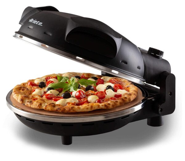 Електрическа фурна за пица Ariete "Пица за 4 минути" 0917/00, 1200W, 32 см, До 400C, 5 нива, Каменна плоча, Незалепващо покритие, Черен