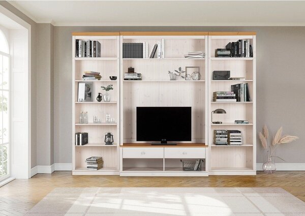 Бял TV комплект от от масивен бор 288x223 cm Anita – Støraa