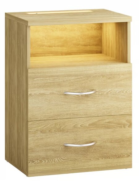 Нощно шкафче Jamie с LED осветление и USB - 55 × 40 × 28 cm antracitová