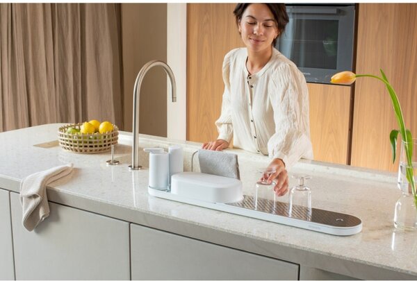 Комплект за мивка Brabantia SinkStyle 1008497, 4 части, Минерализирано покритие, Устойчив на корозия, Бял