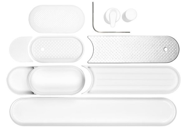 Комплект за мивка Brabantia SinkStyle 1008497, 4 части, Минерализирано покритие, Устойчив на корозия, Бял