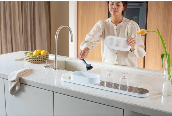 Комплект за мивка Brabantia SinkStyle 1008499, 2 части, Минерализирано покритие, Устойчив на корозия, Бял