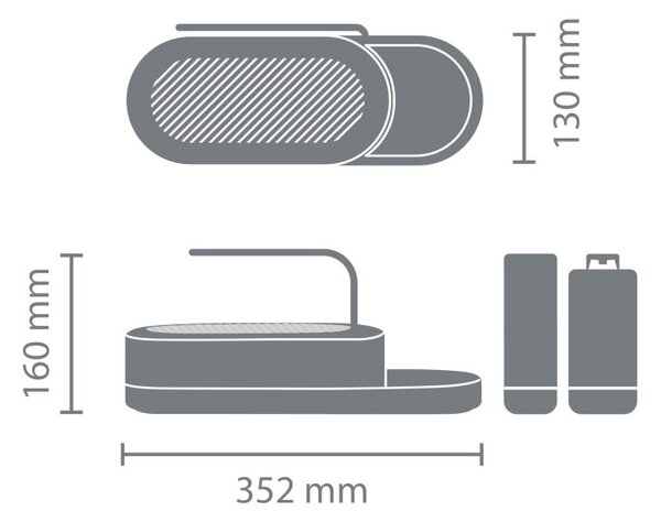 Комплект за мивка Brabantia SinkStyle 1008502, 3 части, 200 мл, Минерализирано покритие, Тъмносив