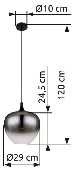 Globo 15548H1 - Пендел MAXY 1xE27/60W/230V черен