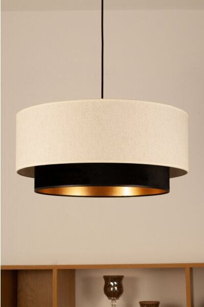 Полилей на кабел NATIA 1xE27/60W/230V Ø 45 cm бял/черен