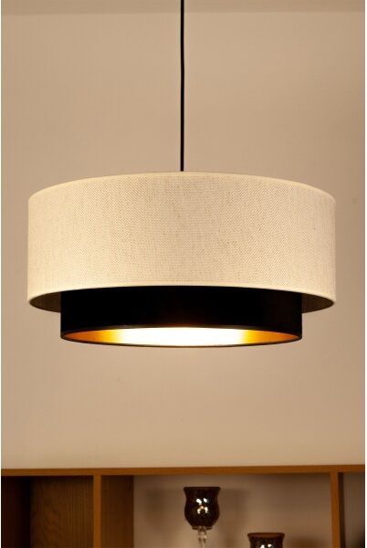 Полилей на кабел NATIA 1xE27/60W/230V Ø 45 cm бял/черен