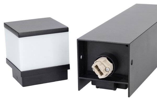 Brilagi - Външна лампа с 2 SCHUKO контакта 1xG9/11W/230V IP44 черна