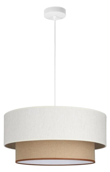 Подвесна лампа на кабел NATIA 1xE27/60W/230V Ø 45 см бял/кафяв