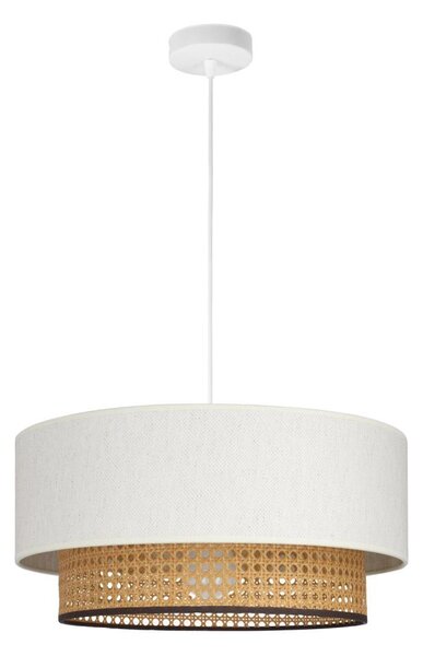 Полилей с окачване на кабел NATIA 1xE27/60W/230V Ø 45 см бял/кафяв