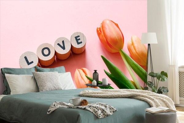 Фототапет – Кубчета с надпис Love