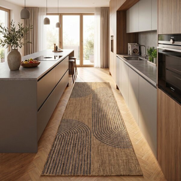Черна/кафява пътека за открито и закрито 80x250 cm Mira 1453 – Ayyildiz Carpets
