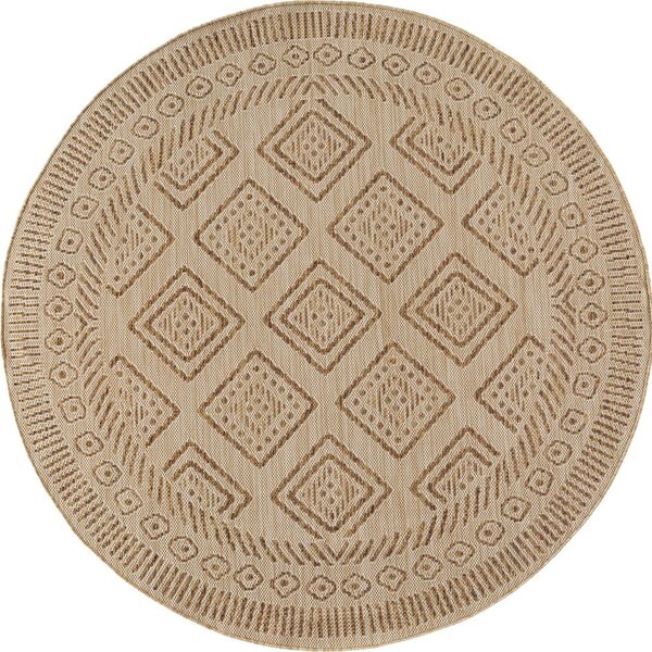 Бежов кръгъл килим за открито и закрито ø 80 cm Mira 1452 – Ayyildiz Carpets