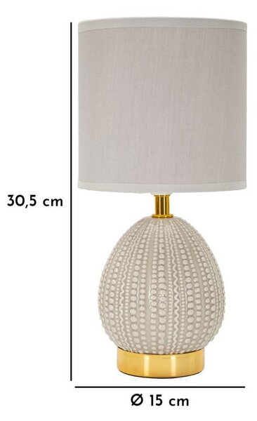 Светлосива керамична настолна лампа с текстилен абажур (височина 30,5 cm) Flavi – Mauro Ferretti