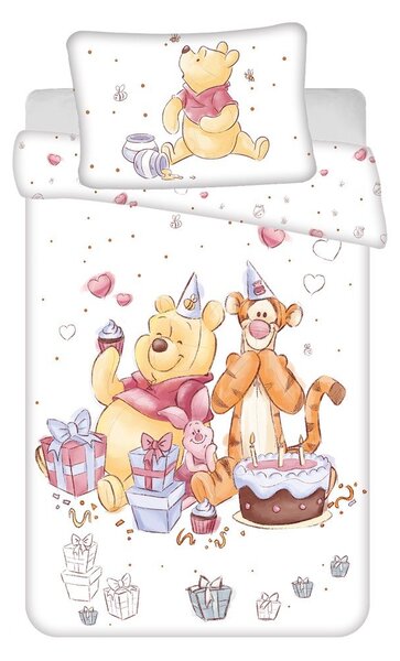 Бяло памучно детско спално бельо 100x135 cm WTP "Birthday party" – Jerry Fabrics