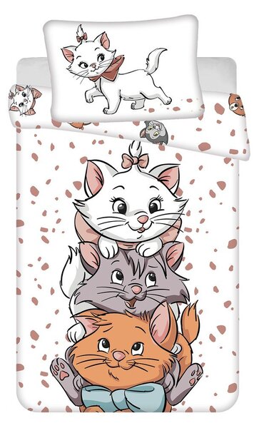 Бяло памучно детско спално бельо 100x135 cm Marie Cat "Friends" – Jerry Fabrics