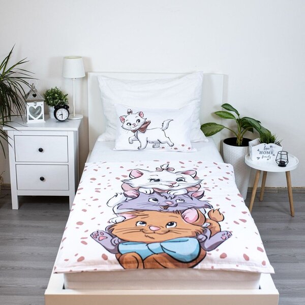 Бяло памучно детско спално бельо 100x135 cm Marie Cat "Friends" – Jerry Fabrics
