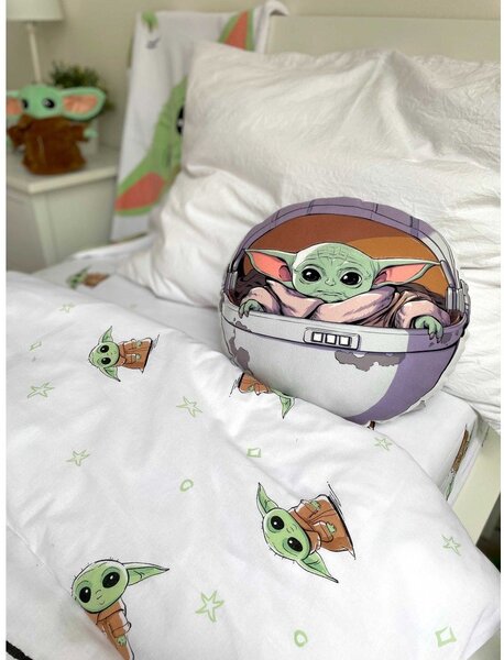 Детска възглавница от микроплюш ø 40 cm Star Wars "Mandalorian 02" – Jerry Fabrics