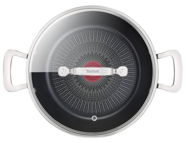 Уок Тиган Tefal G2557172 SHAL26CV M Unlimited, 26 см, Капак, Незалепващо покритие, Thermo-signal, Индукция, Черен