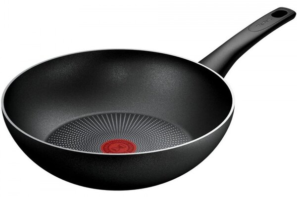 Уок Тиган Tefal C2921953 Force, 28 см, Незалепващо покритие, Thermo-Fusion, Индукция, Черен