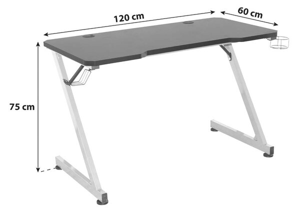 ГЕЙМЪРСКО БЮРО ГРАЦ 120/60/75 СМ В ЧЕРНО И ЧЕРВЕНО