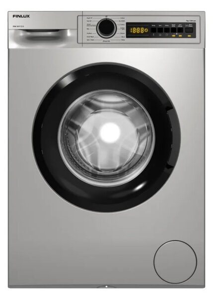 Пералня Finlux FXN 1071 T2 S, Клас A, 15 програми, 6 кг, 1200 об/мин, Отложен старт, LED дисплей, Сребрист