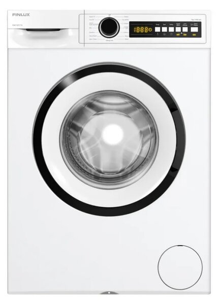 Пералня Finlux FXN 1071 T2, Клас A, 15 програми, 6 кг, 1200 об/мин, Отложен старт, LED дисплей, Бял