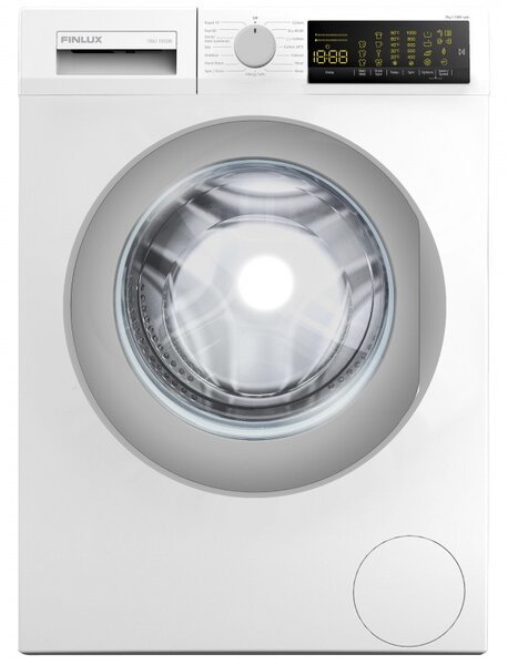 Пералня Finlux FXA7 1015W, Клас D, 15 програми, 7 кг, 1000 об/мин, Отложен старт, LED дисплей, Бял