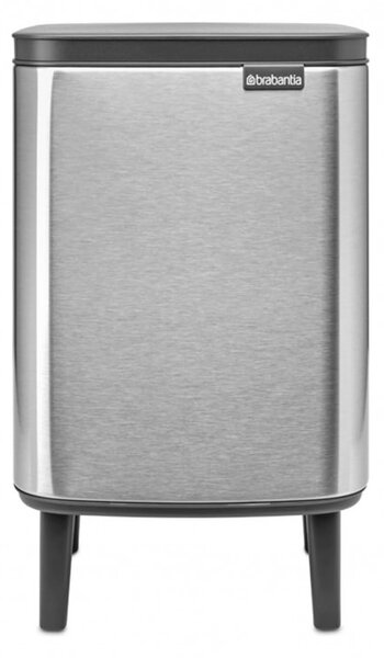 Кош за боклук Brabantia Bo Small Hi 1006646, 7 л, Повдигнат, Плавно и безшумно отваряне, Противоплъзгаща основа, Устойчив на пръстови отпечатъци, Инокс/Мат