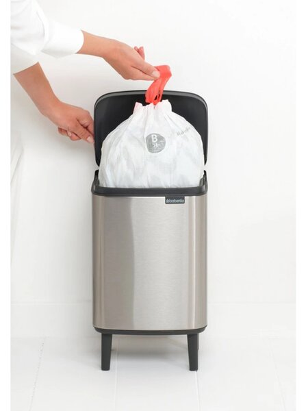 Кош за боклук Brabantia Bo Small Hi 1006646, 7 л, Повдигнат, Плавно и безшумно отваряне, Противоплъзгаща основа, Устойчив на пръстови отпечатъци, Инокс/Мат