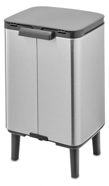 Кош за боклук Brabantia Bo Small Hi 1006646, 7 л, Повдигнат, Плавно и безшумно отваряне, Противоплъзгаща основа, Устойчив на пръстови отпечатъци, Инокс/Мат