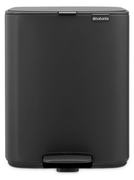 Кош за боклук Brabantia Bo Pedal 1010133, 12 л, Леко затваряне, Противоплъзгаща основа, Минерално покритие, Тъмносив