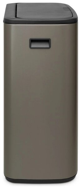 Кош за боклук Brabantia Bo Touch 1001271, 2x30 л, Плавно и безшумно отваряне, Голям отвор, Тъмносив