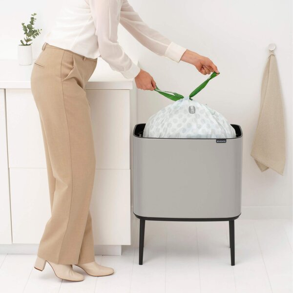 Кош за боклук Brabantia Bo Touch 1010451, 36 л, Плавно и безшумно отваряне, Голям отвор, Светлосив