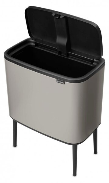 Кош за боклук Brabantia Bo Touch 1010451, 36 л, Плавно и безшумно отваряне, Голям отвор, Светлосив