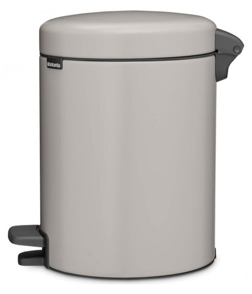 Кош за боклук с педал Brabantia NewIcon 1010434, 5 л, Леко затваряне, Противоплъзгаща основа, Светлосив