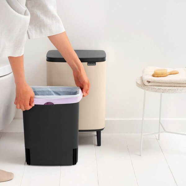 Кош за боклук Brabantia Bo Small Hi 1010462, 12 л, Плавно и безшумно отваряне, Противоплъзгаща основа, Бежов
