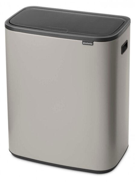 Кош за боклук Brabantia Bo Touch 1010455, 60 л, Плавно и безшумно отваряне, Голям отвор, Светлосив