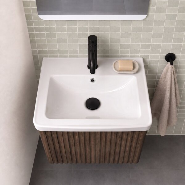 Шкаф за баня с мивка Rea DB85-50-1 Orio Dark 50cm