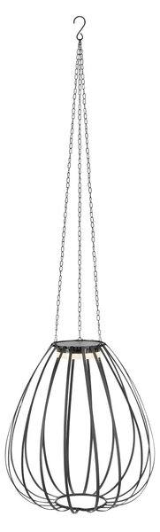 Markslöjd LED слънчева висяща лампа Ovia, Ø 42 cm, черна, IP44, дим., Затъмняване, Черен, Метал, Скандинавски
