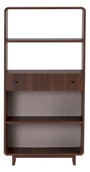 Библиотека от декор от орех в тъмно естествен цвят 78x153x34 cm Senza – Nordure