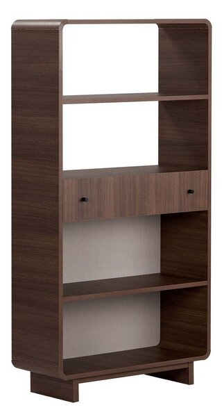 Библиотека от декор от орех в тъмно естествен цвят 78x153x34 cm Senza – Nordure