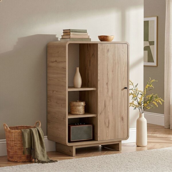 Шкафче от декор от дъб в светло естествен цвят 70x110x34 cm Torina – Nordure